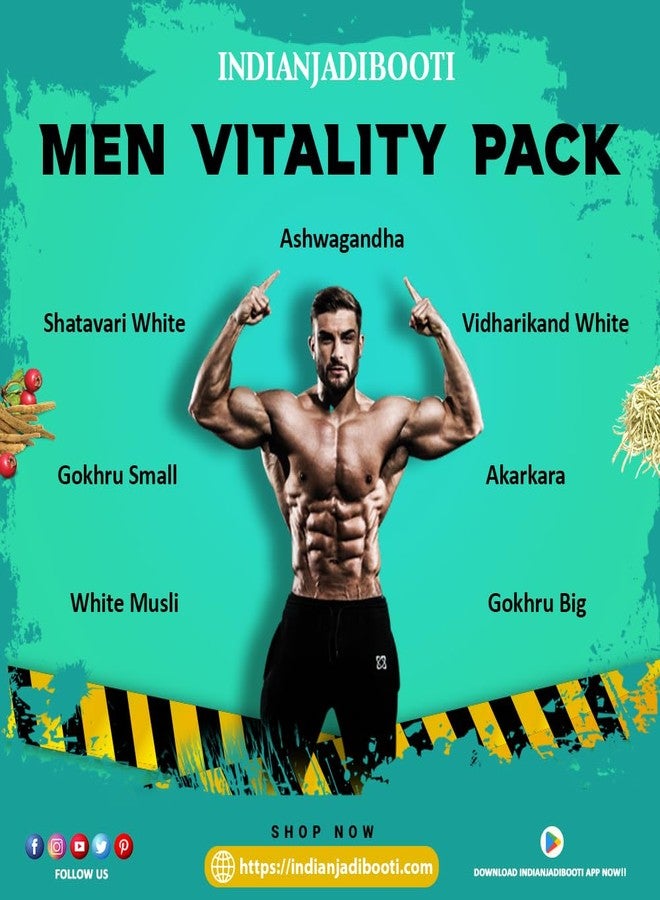 IndianJadiBooti 7-in-1 Vitality Combo (350g) - Ashwagandha, Safed Musli, Akarkara, Kaunch Beej, Shatavari, Gokhru & Vidarikand | 100% Pure Ayurvedic Herbs for Strength, Performance Stamina & Immunity - Image 2